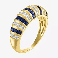 Womens Lab Created Gemstone 14K Gold Over Silver Cocktail Ring