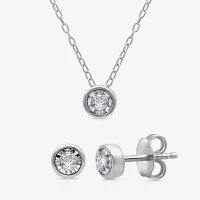 1/ CT. T.W. Lab Grown White Diamond Sterling Silver Round -pc. Jewelry Set