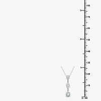 Yes, Please! Womens 1/10 CT. T.W. Lab-Grown Diamond 3-Stone Pendant Necklace Sterling Silver