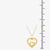 Yes, Please! Womens Diamond Accent Natural White Sterling Silver Heart Pendant Necklace