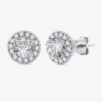 Yes, Please! Womens 2-pc. Rope Lab Created White Sapphire Sterling Silver Round Pendant Necklace Set