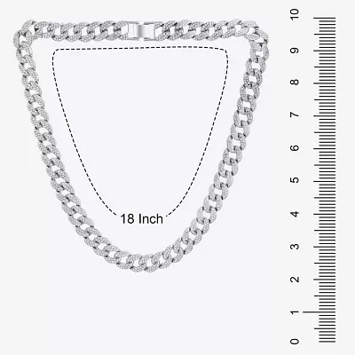 Stainless Steel 24 Inch Solid Curb Chain Necklace