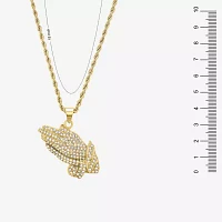 Mens Genuine Zirconia Stainless Steel Pendant Necklaces