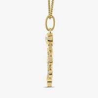 Snake Womens 1/10 CT. T.W. Lab Grown White Diamond 14K Gold Over Silver Sterling Silver Pendant Necklaces