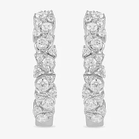 1 CT. T.W. Lab Grown White Diamond Sterling Silver 24.8mm Hoop Earrings