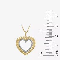 Womens 1/10 CT. T.W. Natural White Diamond 14K Gold Over Silver Sterling Silver Heart Pendant Necklace