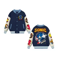 Little & Big Boys Fleece Sonic the Hedgehog Lightweight Varsity Jacket