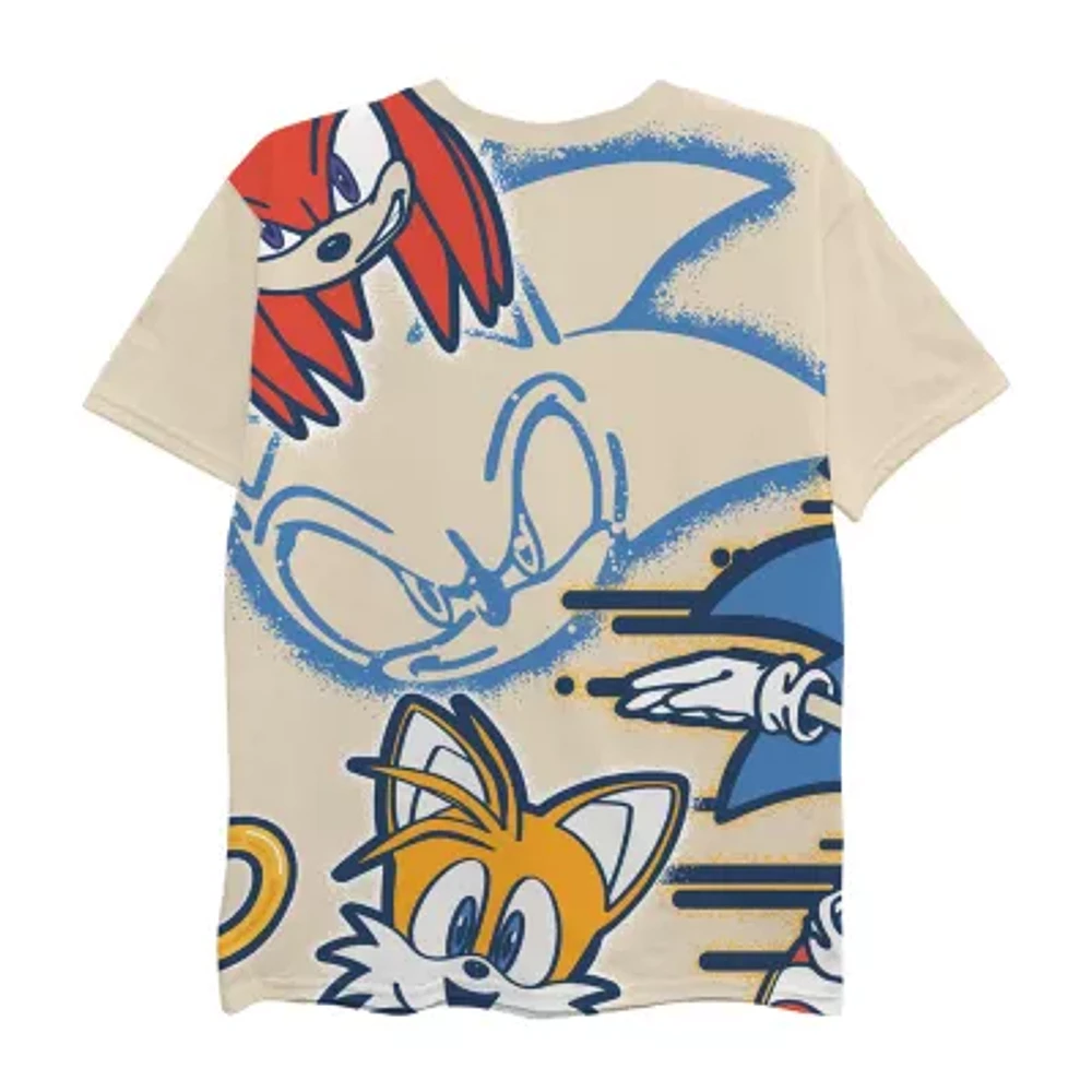 Little & Big Boys Crew Neck Short Sleeve Sonic the Hedgehog Graphic T-Shirt