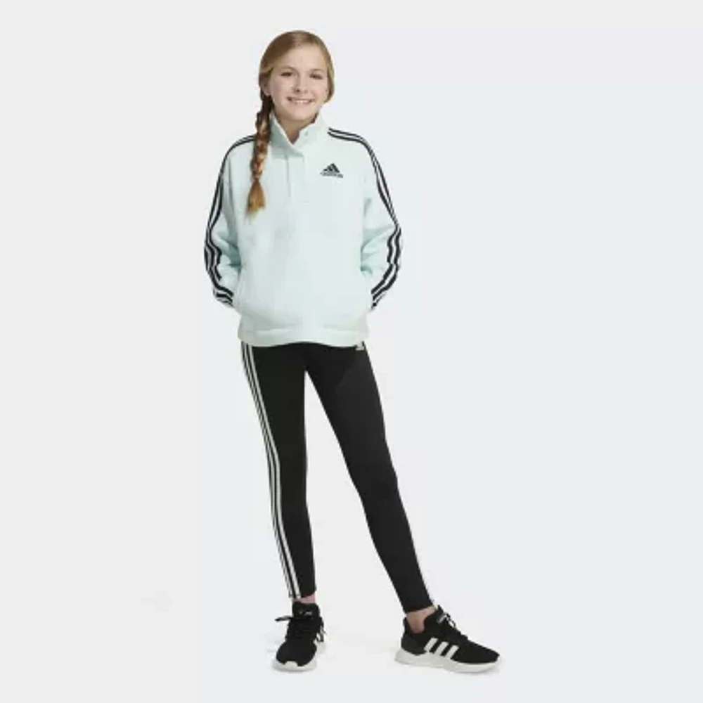 adidas Big Girls Long Sleeve Quarter-Zip Pullover