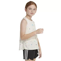 adidas Big Girls Embroidered Crew Neck Tank Top