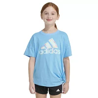 adidas Big Girls Crew Neck Short Sleeve Graphic T-Shirt