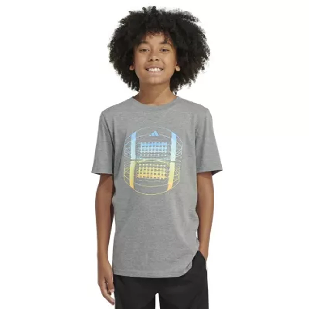 adidas Big Boys Crew Neck Short Sleeve Graphic T-Shirt