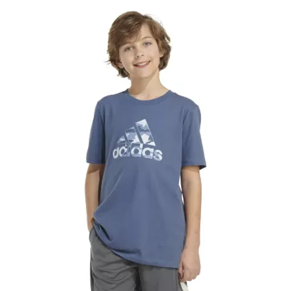 adidas Big Boys Crew Neck Short Sleeve Graphic T-Shirt