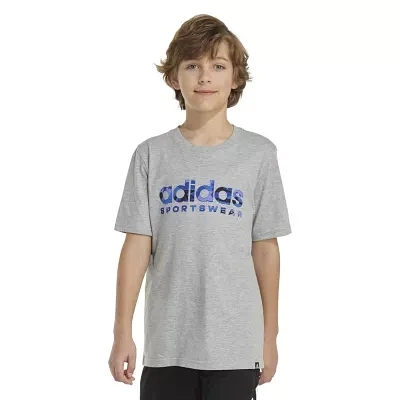 adidas Big Boys Crew Neck Short Sleeve Graphic T-Shirt