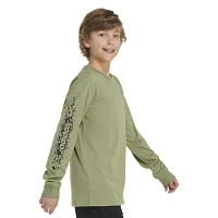 adidas Big Boys Crew Neck Long Sleeve Graphic T-Shirt