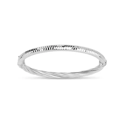 Made in Italy Sterling Silver Round Bangle Bracelet