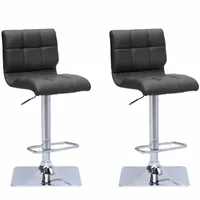 Bonded Leather Upholstered Bar Stool - Set of 2