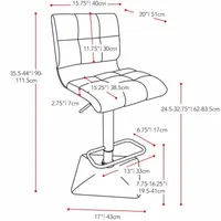 Bonded Leather Upholstered Bar Stool - Set of 2