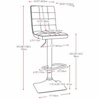 Bonded Leather and Chrome Adjustable Bar Stool-Set of 2