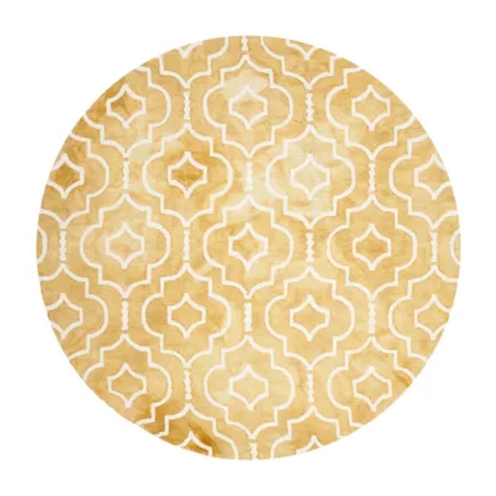 Safavieh Dip Dye Collection Devnet Geometric Round Area Rug