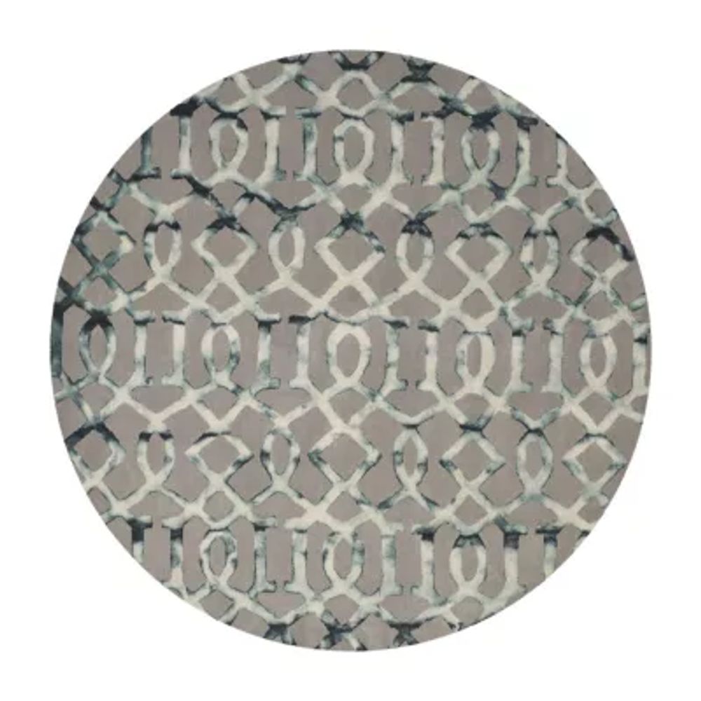 Safavieh Dip Dye Collection Diamond Geometric Round Area Rug