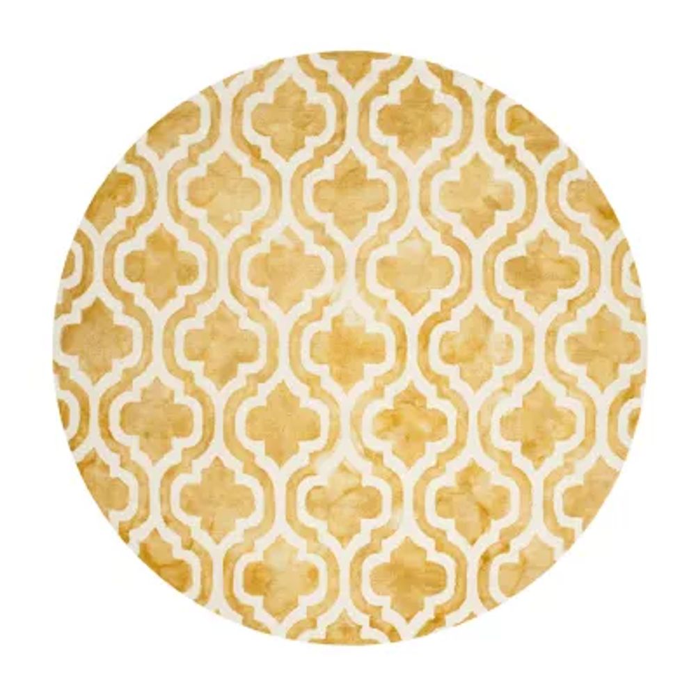 Safavieh Dip Dye Collection Elfrida Geometric Round Area Rug