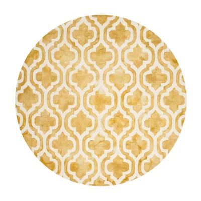 Safavieh Dip Dye Collection Elfrida Geometric Round Area Rug