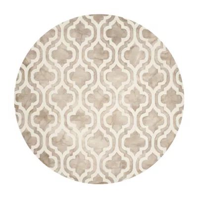 Safavieh Dip Dye Collection Elfrida Geometric Round Area Rug