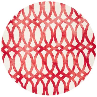 Safavieh Dip Dye Collection Maralyn Geometric Round Area Rug