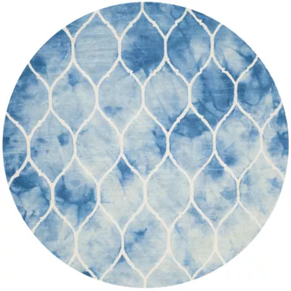 Safavieh Dip Dye Collection Nick Geometric Round Area Rug