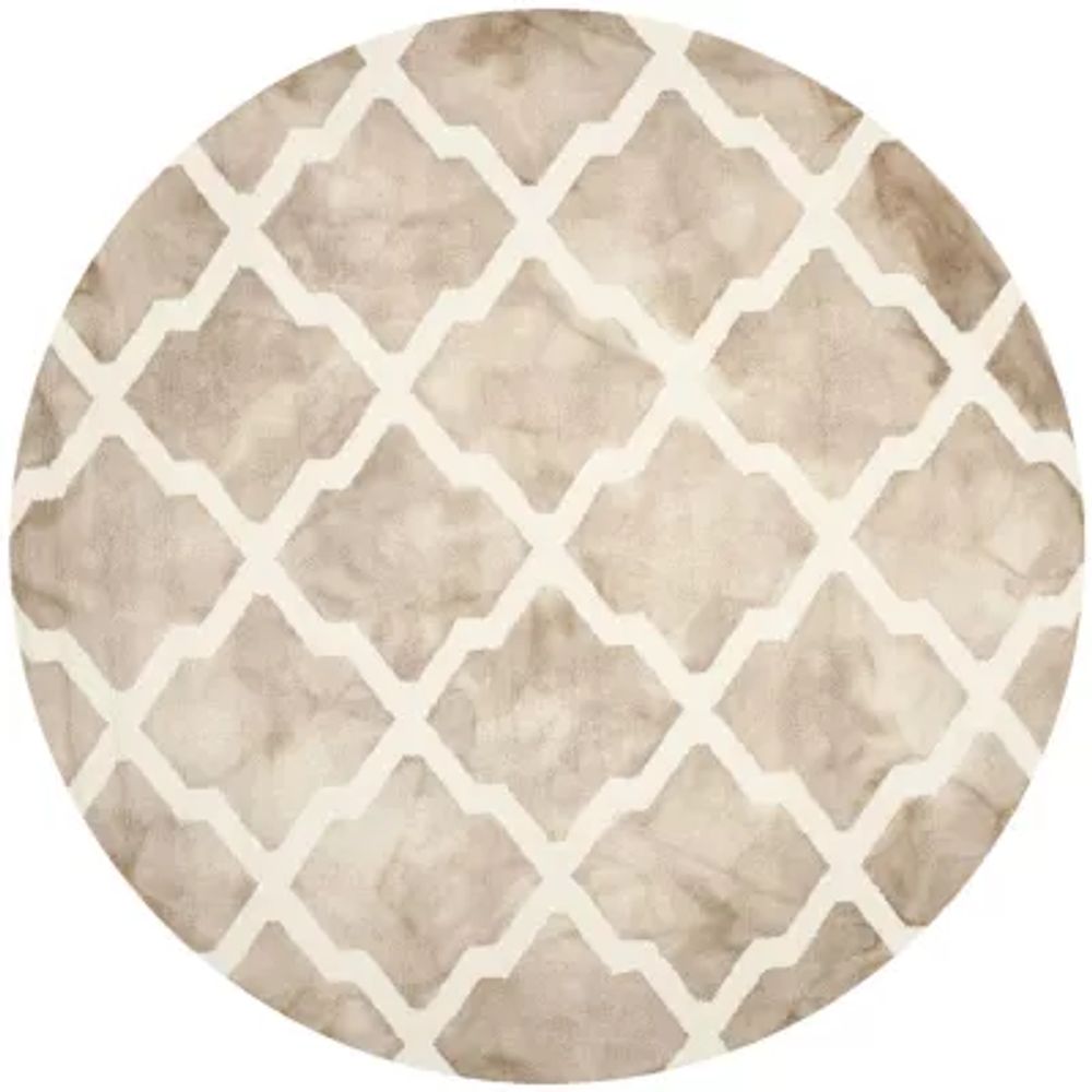 Safavieh Dip Dye Collection Petra Geometric Round Area Rug