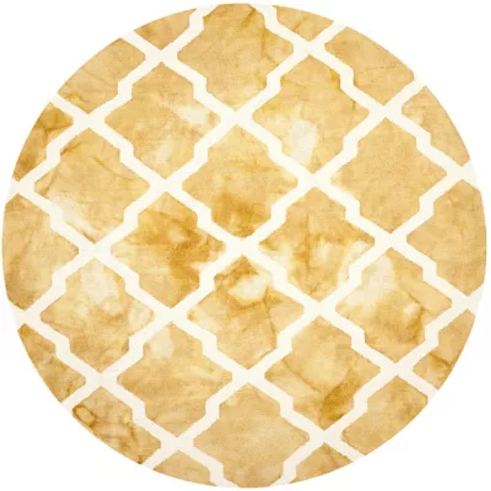 Safavieh Dip Dye Collection Petra Geometric Round Area Rug