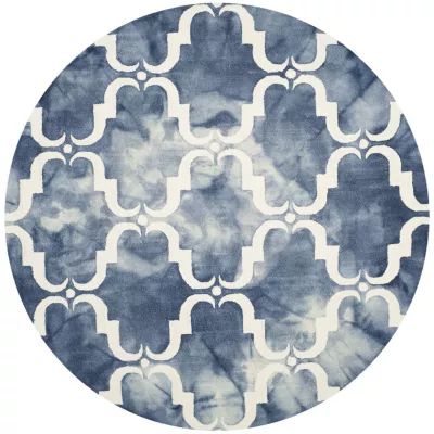 Safavieh Dip Dye Collection Wendell Geometric Round Area Rug