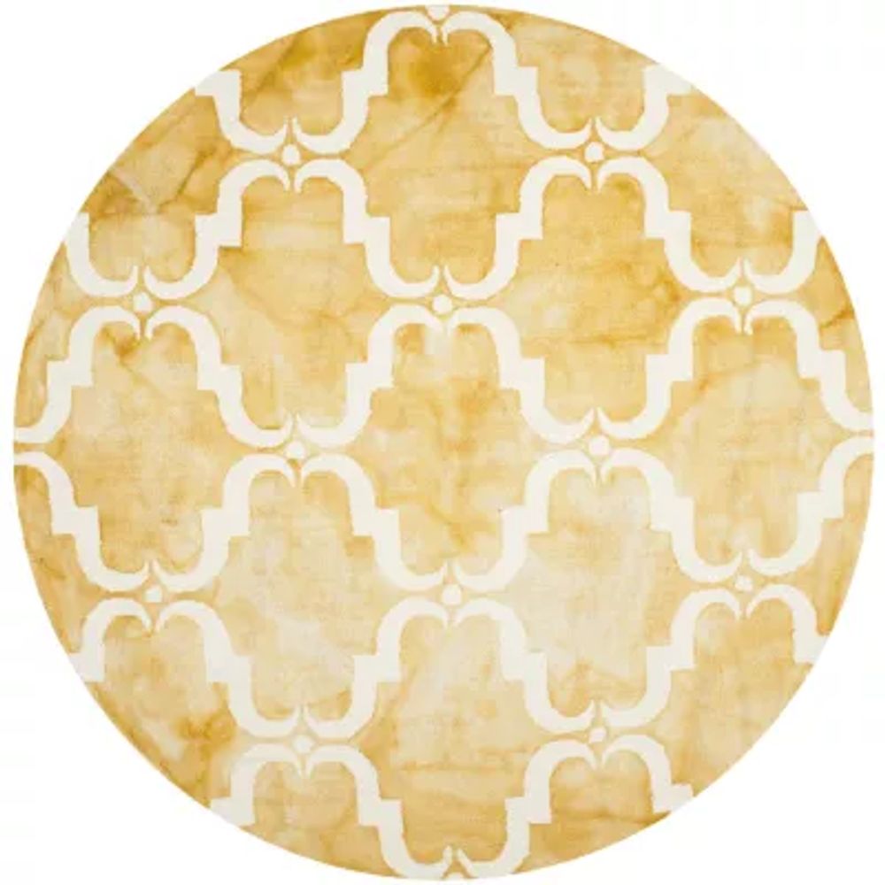 Safavieh Dip Dye Collection Wendell Geometric Round Area Rug