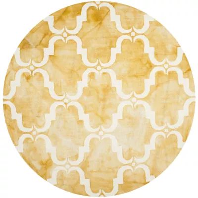 Safavieh Dip Dye Collection Wendell Geometric Round Area Rug