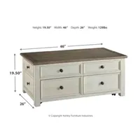 Signature Design by Ashley® Roanoke 4-Drawer Lift-Top Coffee Table