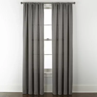 Home Expressions Stockholm Solid Light-Filtering Rod Pocket Single Curtain Panel