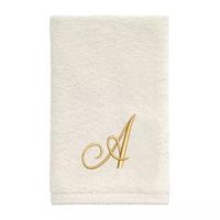 Avanti Premier Script Monogram Ivory/Gold Bath Towel Collection