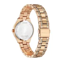 Citizen Silhouette Crystal Womens Crystal Accent Rose Goldtone Stainless Steel Bracelet Watch Fe1233-52a