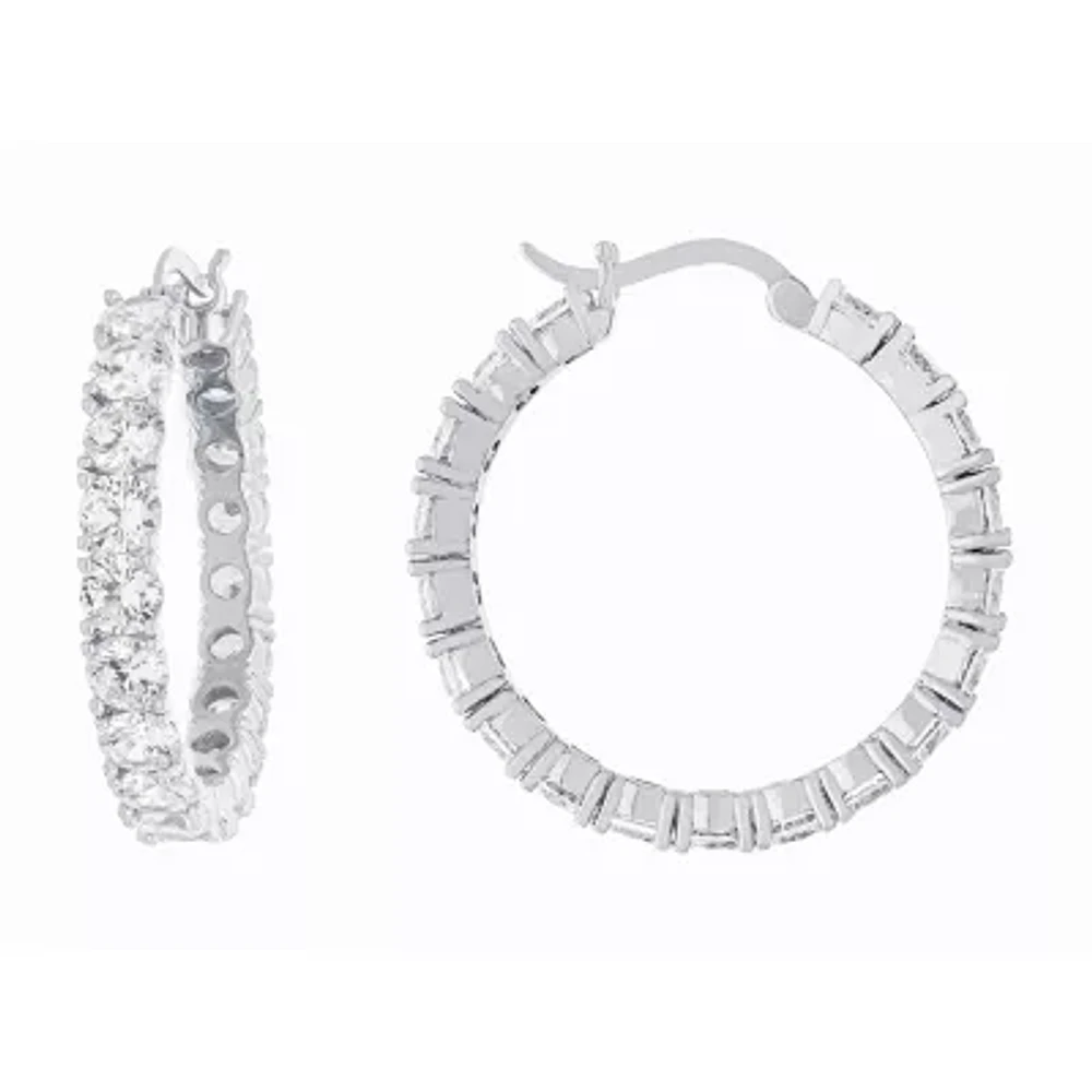 Sparkle Allure Womens Cubic Zirconia 27mm Hoop Earrings