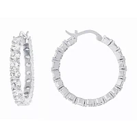 Sparkle Allure Womens Cubic Zirconia 27mm Hoop Earrings