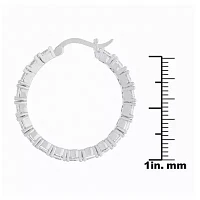 Sparkle Allure Womens Cubic Zirconia 27mm Hoop Earrings
