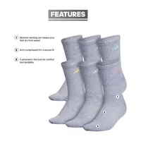 adidas Cushioned 6 Pair Crew Socks Womens