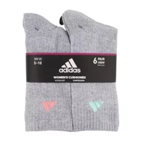 adidas Cushioned 6 Pair Crew Socks Womens