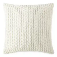 Loom + Forge Chevron Faux Mink Square Throw Pillow