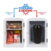 Nostalgia Retro 6-Can Personal Cooling And Heating Refrigerator With Dry Erase Door