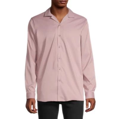 J. Ferrar Satin Mens Slim Fit Long Sleeve Button-Down Shirt