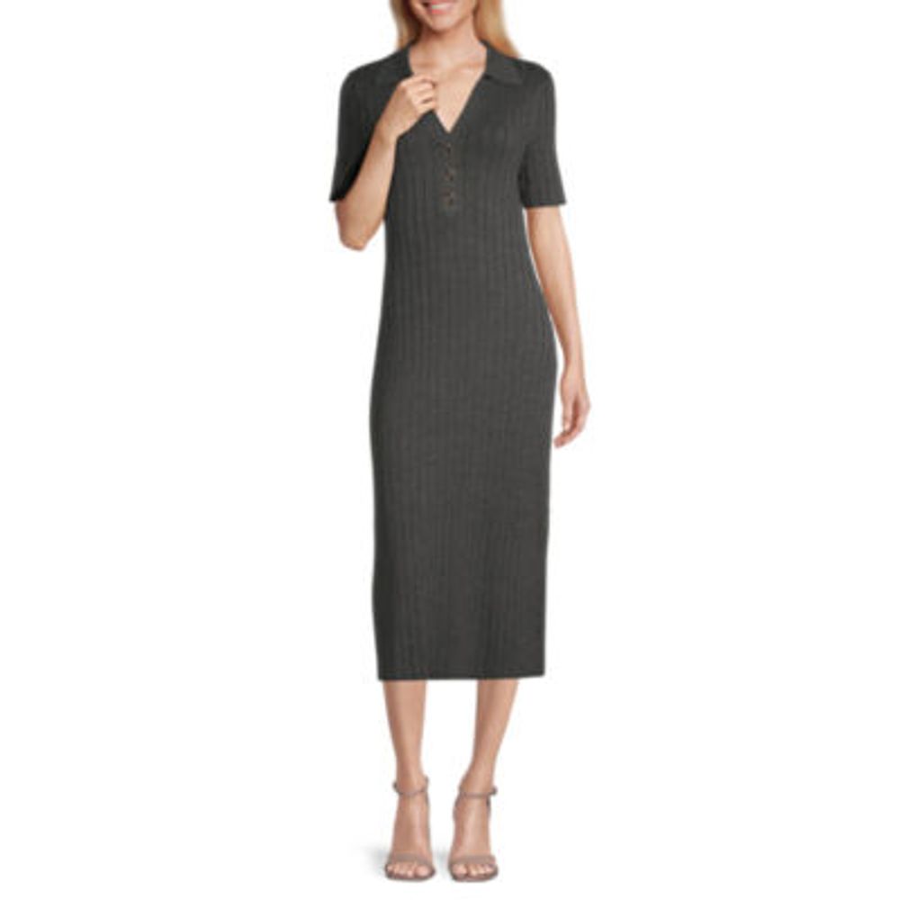 Liz Claiborne Short Sleeve Midi Sweater Dress | Plaza Las Americas