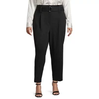 Worthington-Plus Womens Mid Rise Straight Fit Ankle Pant