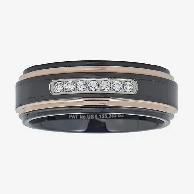 8MM 1/7 CT. T.W. Natural White Diamond Tungsten Wedding Band